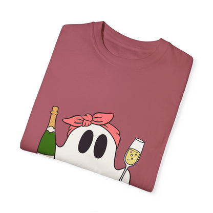 Ghost with a Champagne Unisex Garment-Dyed T-shirt