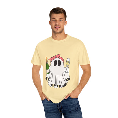 Ghost with a Champagne Unisex Garment-Dyed T-shirt