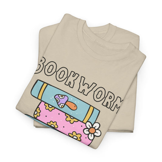 Bookworm bookstack Unisex Heavy Cotton Tee