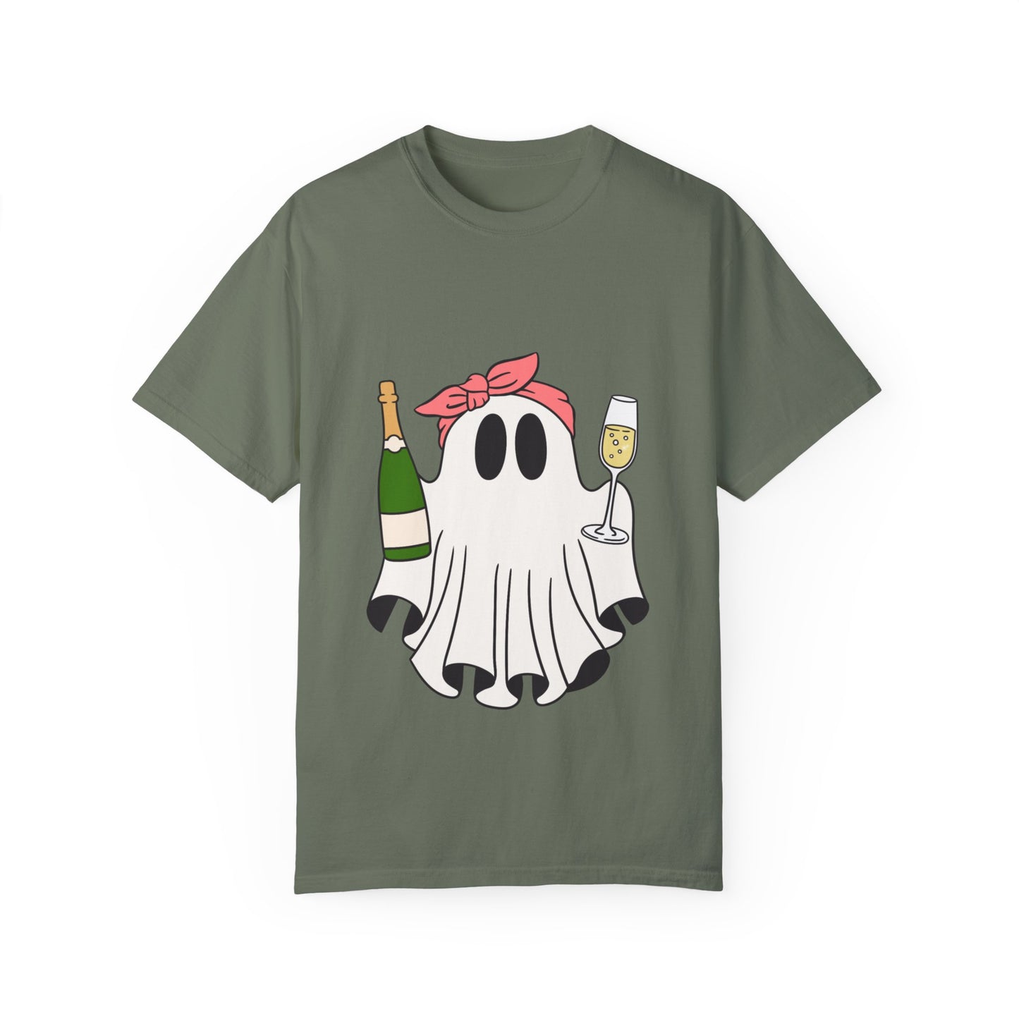 Ghost with a Champagne Unisex Garment-Dyed T-shirt