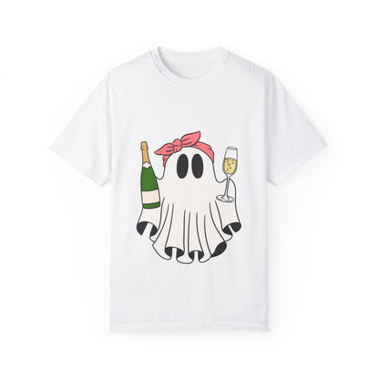 Ghost with a Champagne Unisex Garment-Dyed T-shirt