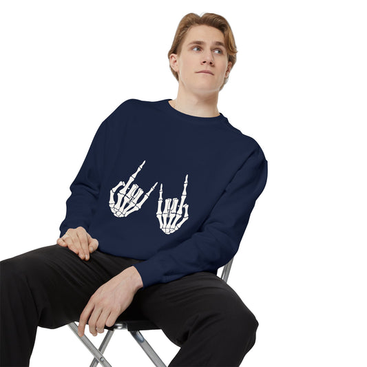 Skelly Hands Unisex Garment-Dyed Sweatshirt