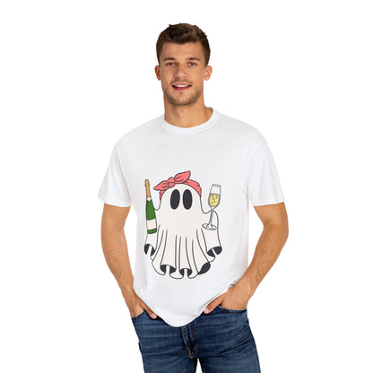 Ghost with a Champagne Unisex Garment-Dyed T-shirt