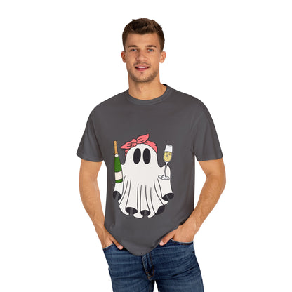 Ghost with a Champagne Unisex Garment-Dyed T-shirt